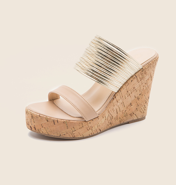 Spring And Summer Sandals With Exposed Fingers Women's Shoes Platform Thick Heel Slope Sandals image 3
