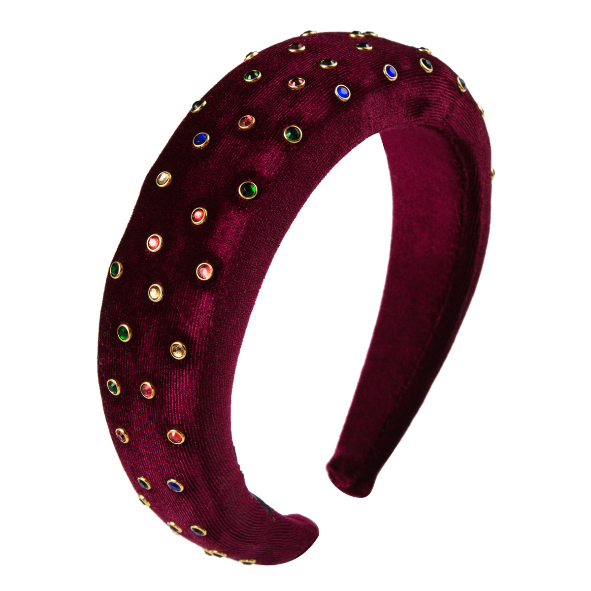 Burgundy statement headband styled as a finished accessory
