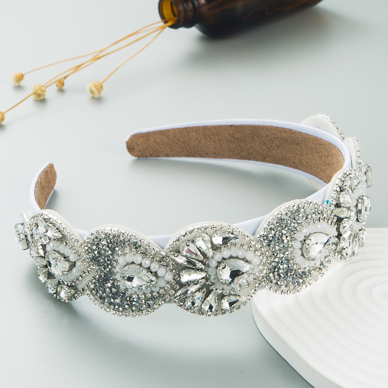 Crystal white hoop with faceted stones and pearl accents