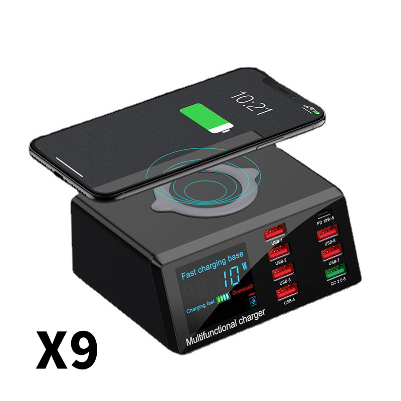 Multi-Function 100W High Power Fast Charging USB Multi-Port Charger QC3.0 Mobile Phone Wireless