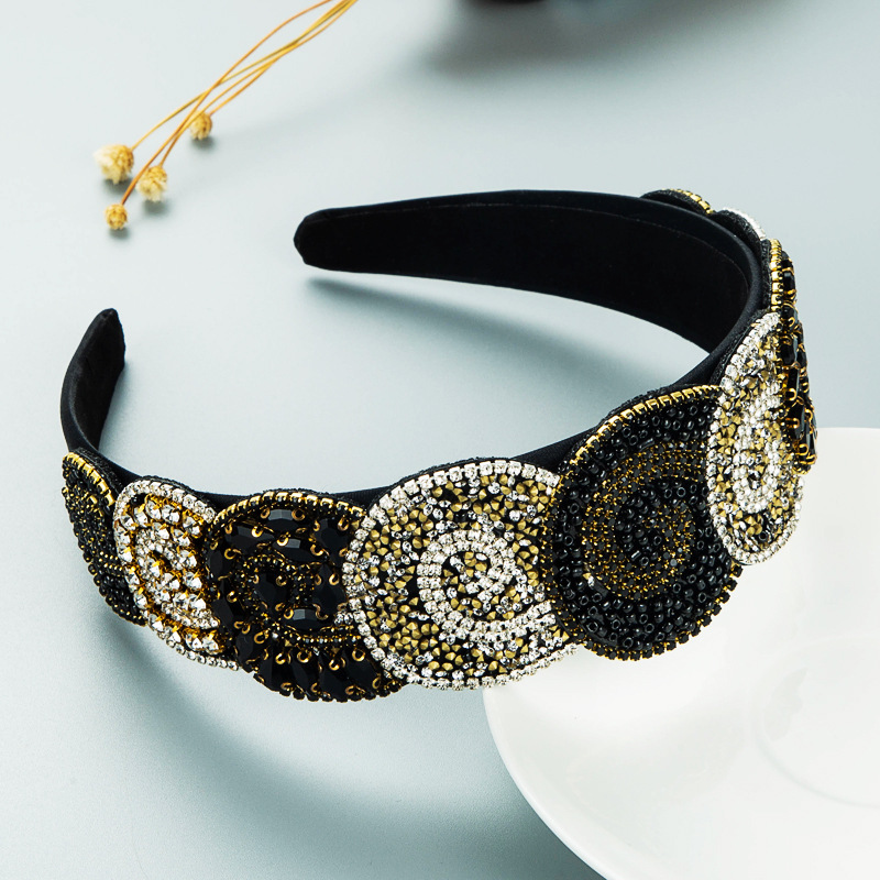 Close view of dense multicolor rhinestone embellishment