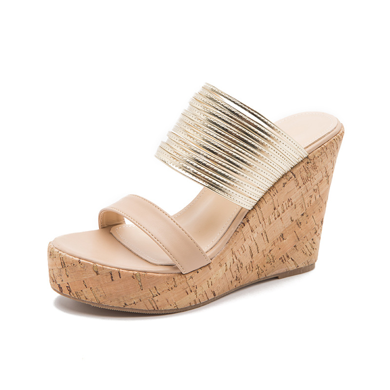 Spring And Summer Sandals With Exposed Fingers Women's Shoes Platform Thick Heel Slope Sandals