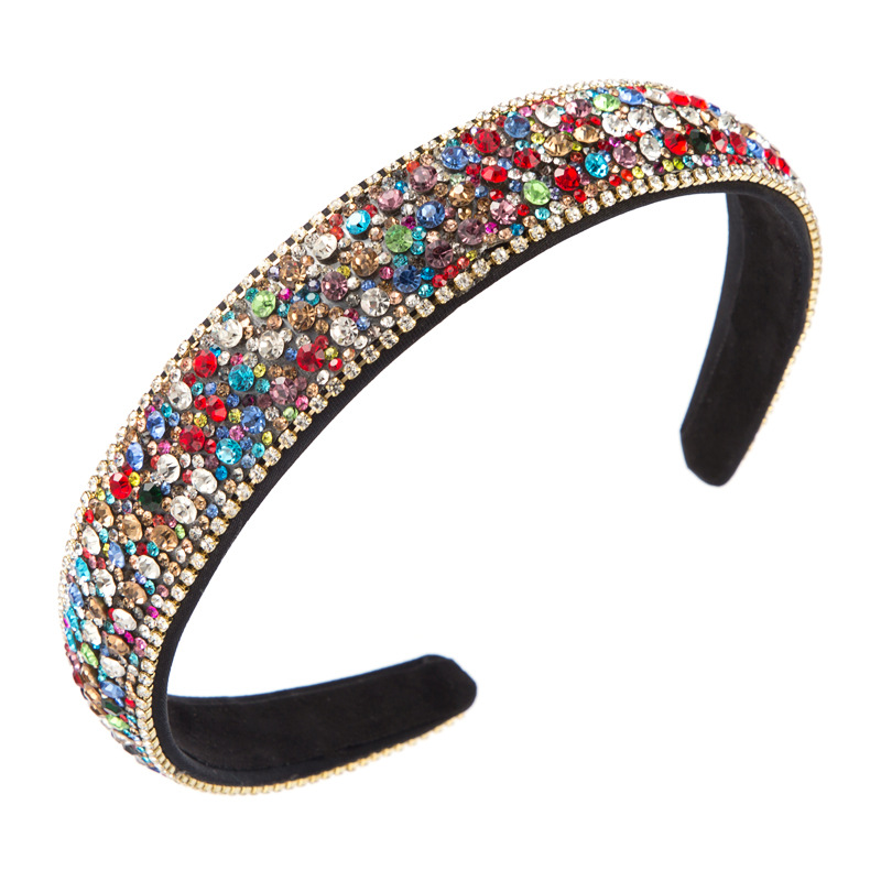 Multicolor rhinestone headband with full coverage