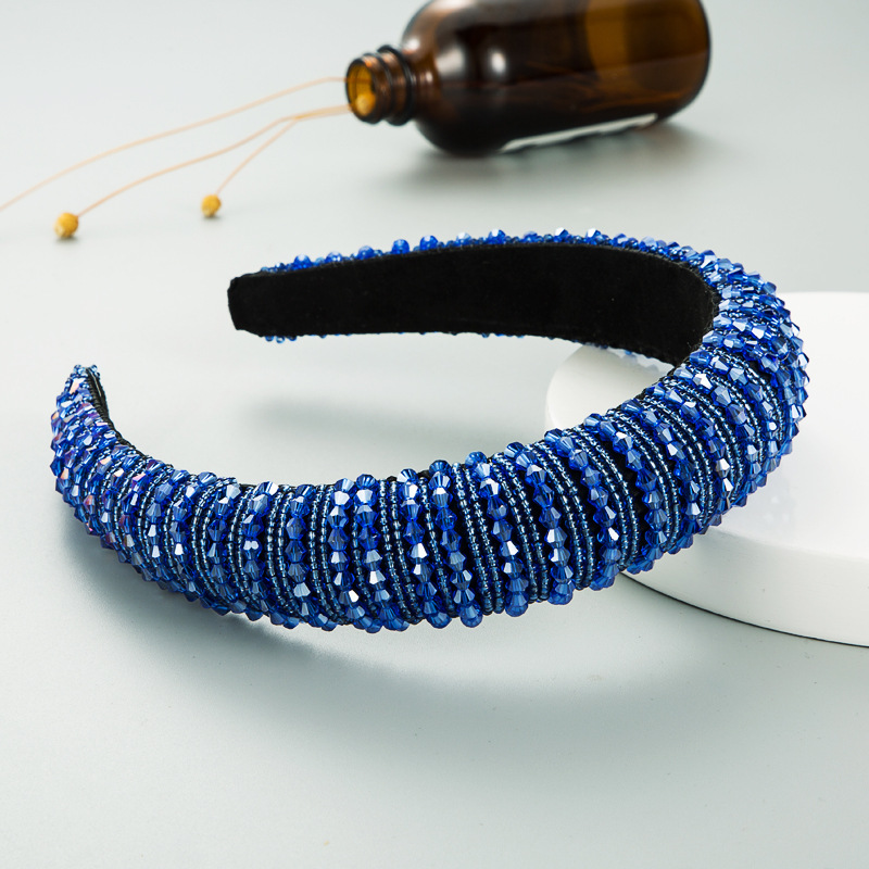 Royal blue hoop with dense blue bead coverage