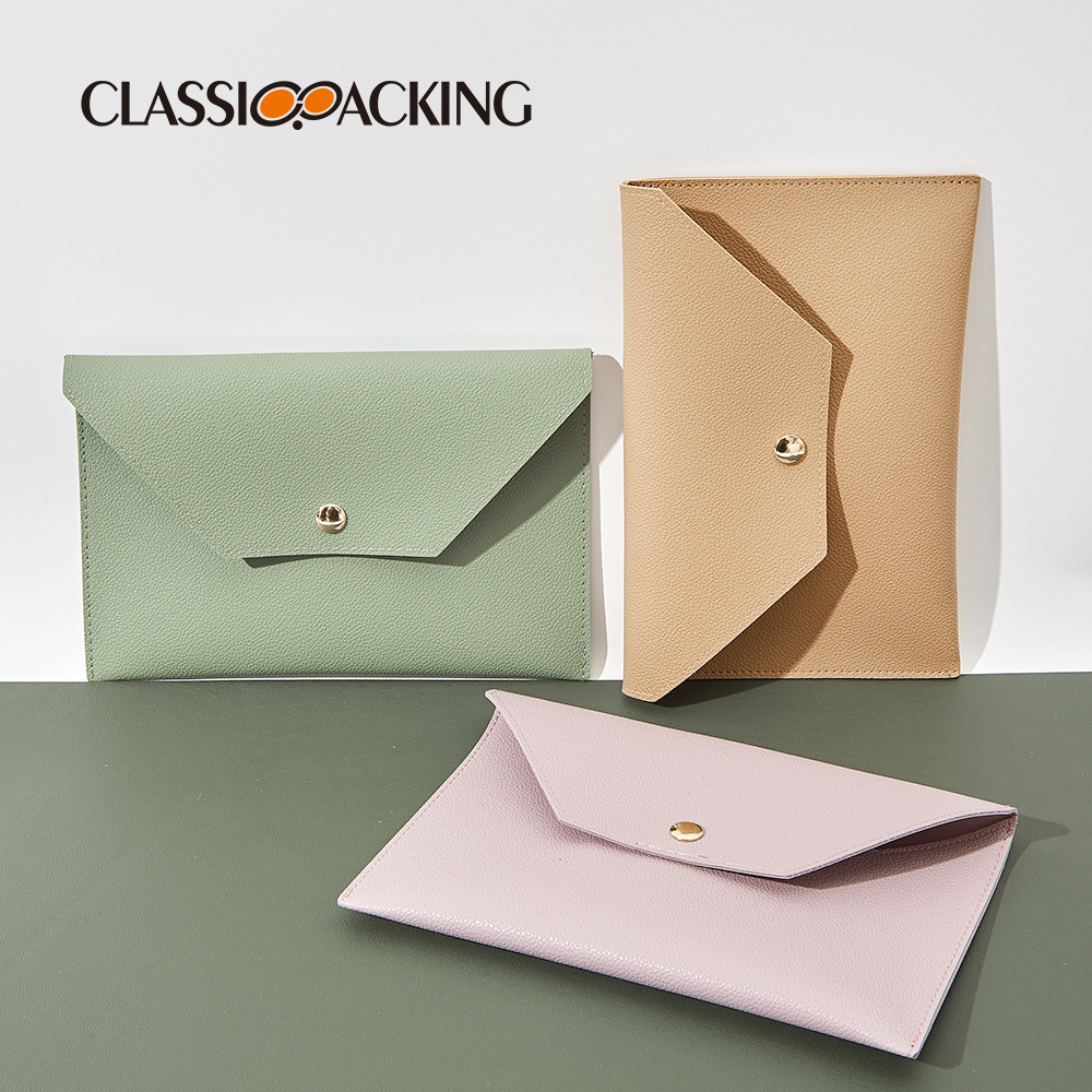 New Simple Large Capacity Envelope Bag Mobile Phone Lipstick Double Side Leather Carry On Bag Female Makeup Brush Storage Bag Brush Bag