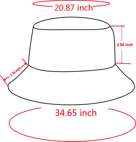 Bucket best sale hat dimensions