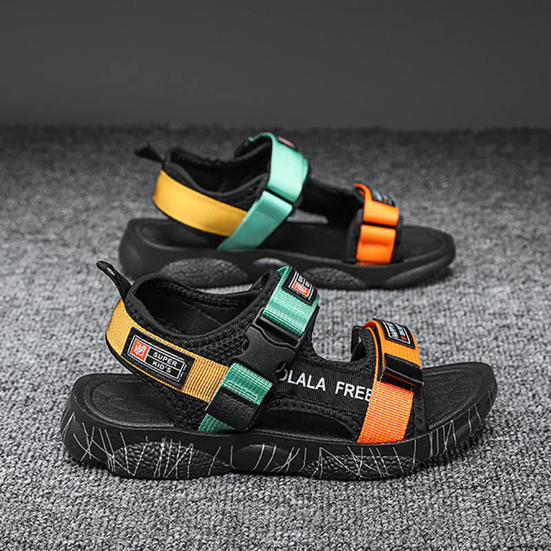 Spring And Summer Thick-Soled Children's Casual Shoes Fingerless Velcro Sandals Beach Shoes Children's Sandals Shoes