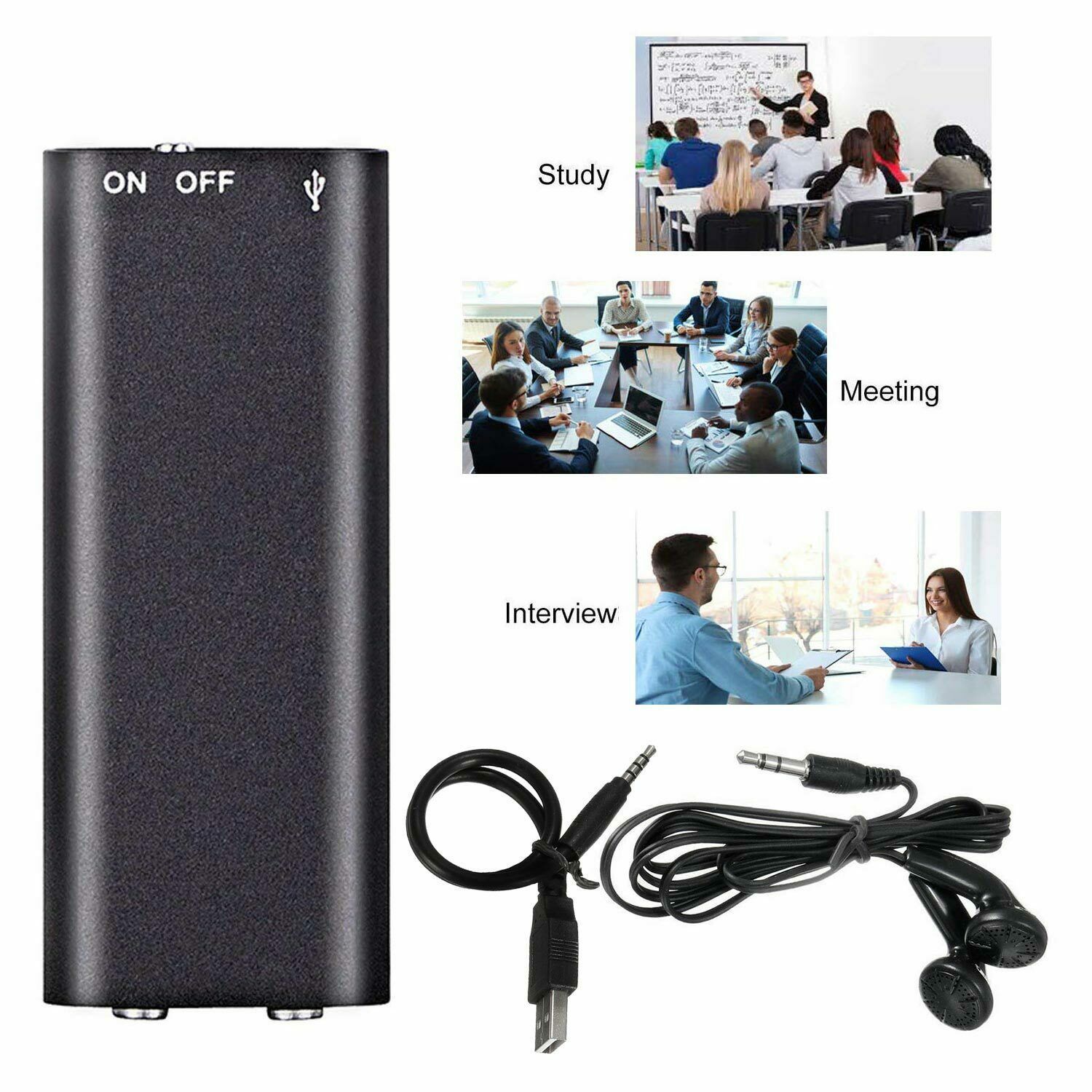 X2 Conference Recording Pen Mp3 Ai Intelligent High-Definition Noise Reduction Recording Pen