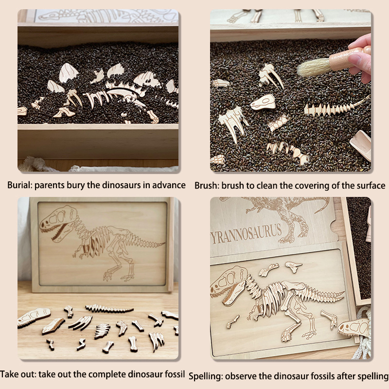 Anyone interested in dinosaurs or Archaeology would love to have this very cool fossil dig kit. Made of birch plywood with laser accurate line cuts. Comes with a nice selection of quality of cassia seeds that make it easy to dig and find those dinosaur bones, makes it clean with no dust or dirty hands or clothes.