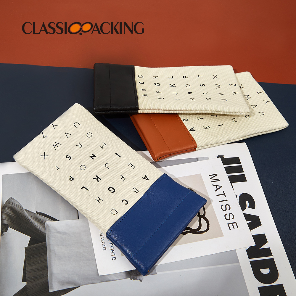 New Letter Glasses Bag Shrapnel Canvas Stitching Glasses Storage Bag Old Flower Sun Portable Student Glasses Bag