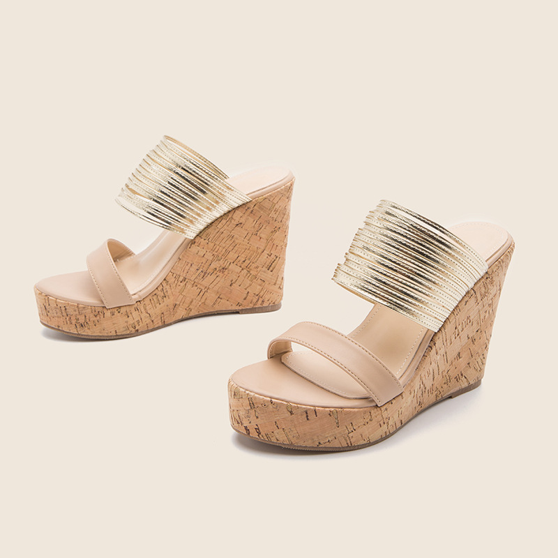 Spring And Summer Sandals With Exposed Fingers Women's Shoes Platform Thick Heel Slope Sandals image 4