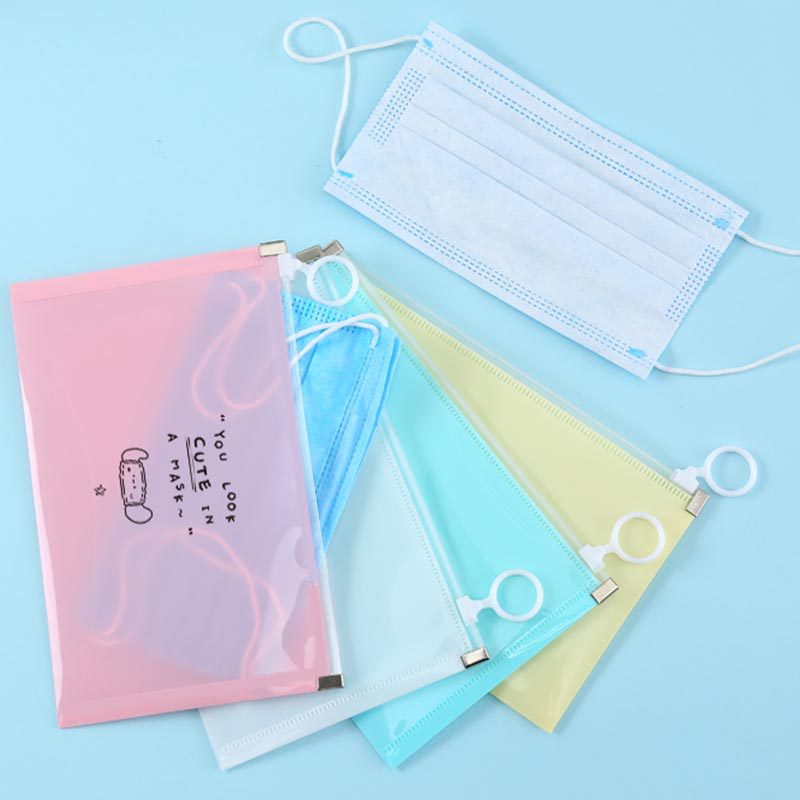 Mask Storage Bag Student Color Small Portable Artifact Children's Mask Temporary Storage Waterproof Sealed Zipper Bag