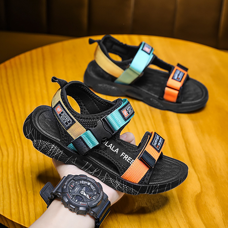 Spring And Summer Thick-Soled Children's Casual Shoes Fingerless Velcro Sandals Beach Shoes Children's Sandals Shoes image 4