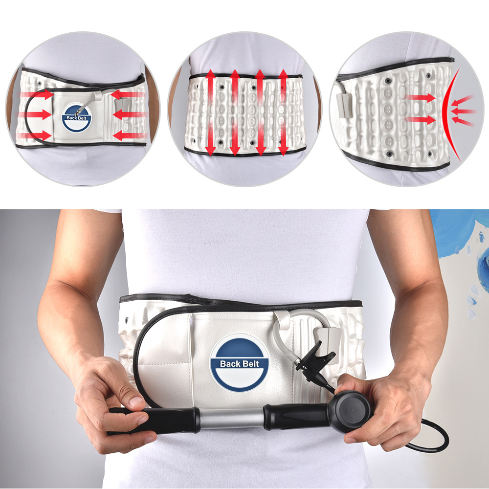 Diagram demonstrating vertebral compression and the decompression mechanism of the belt