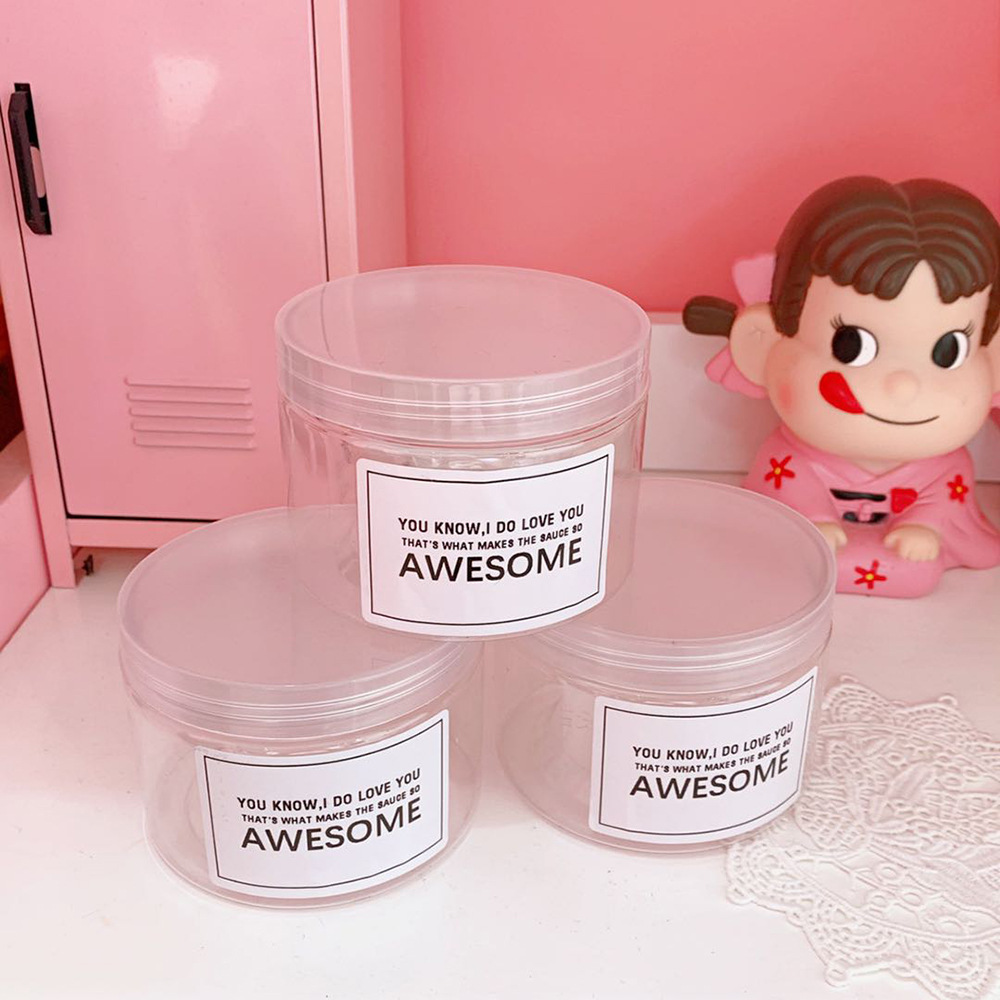 Korean Style Hair Accessories Storage Jar English Label Simple Storage Box Jewelry Plastic Box Jewelry Dust-Proof Gift Box