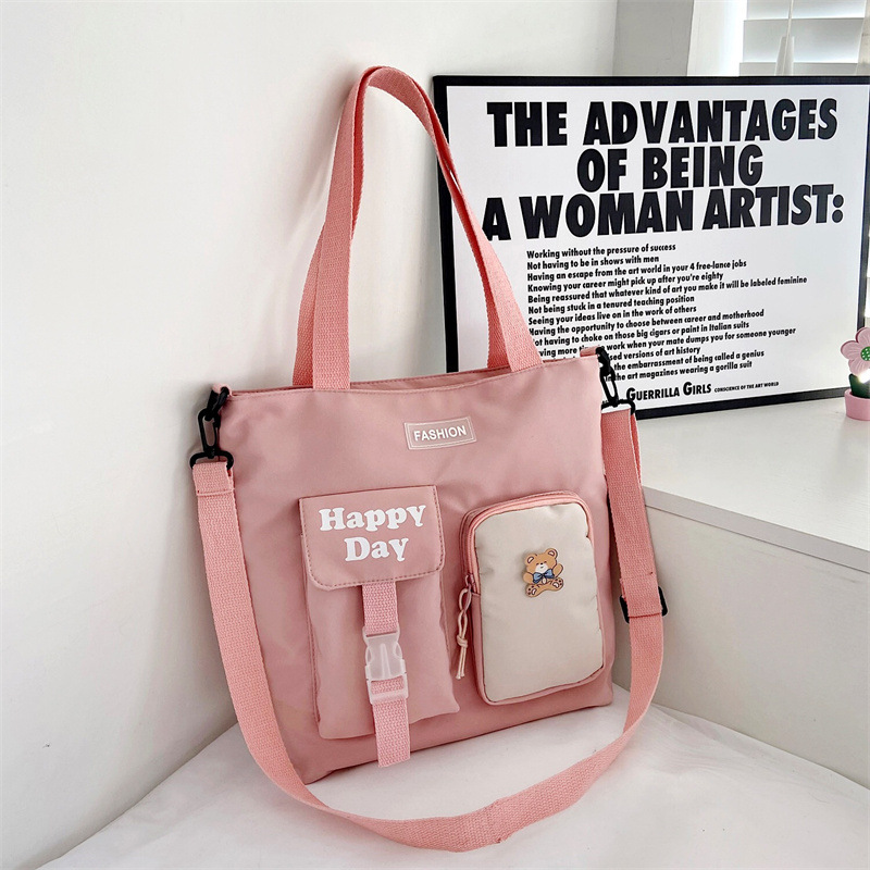 The New Korean Version Of The Simple Large Capacity Nylon Cloth Bag Sen Series All-Match Bag Student Messenger Shoulder Bag Multi Color Dual Use Bag