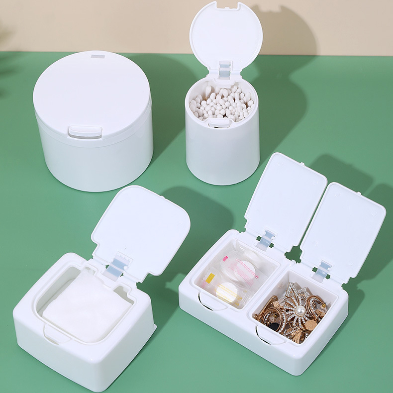Desktop Storage Box Mini Pop-Up Cotton Swab Cotton Swab Plastic Dust-Proof Student Ins Sundries Organizer Box