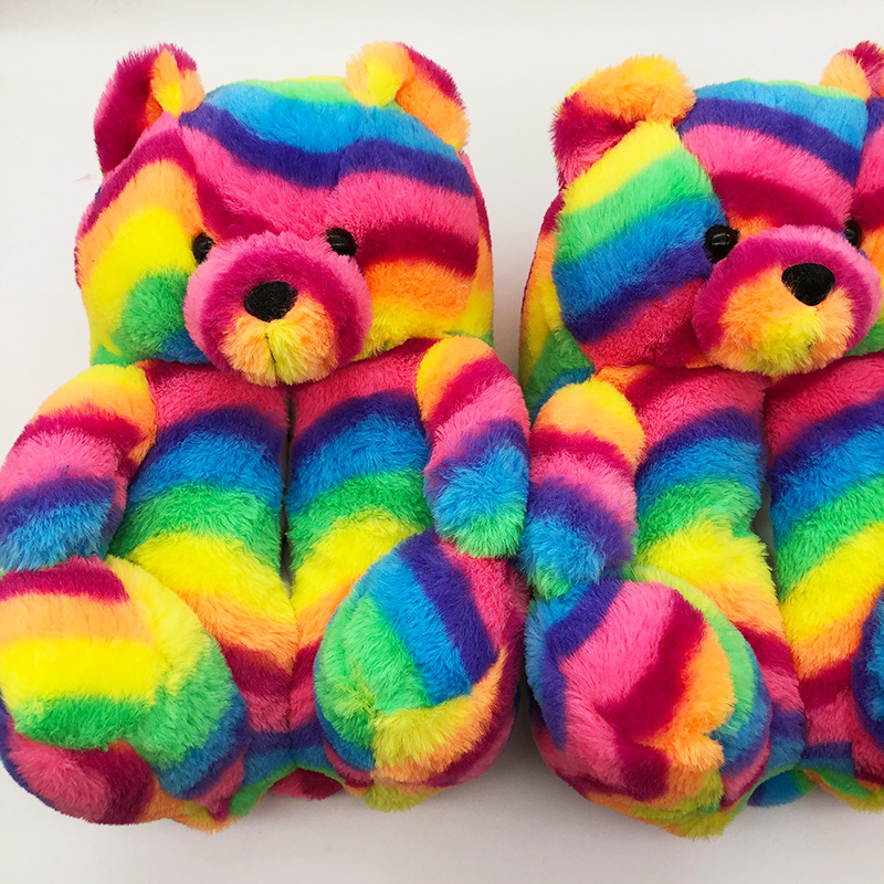 Teddy Bear Slippers Floor Home Plush Thick Cotton Warm Shoes image 19