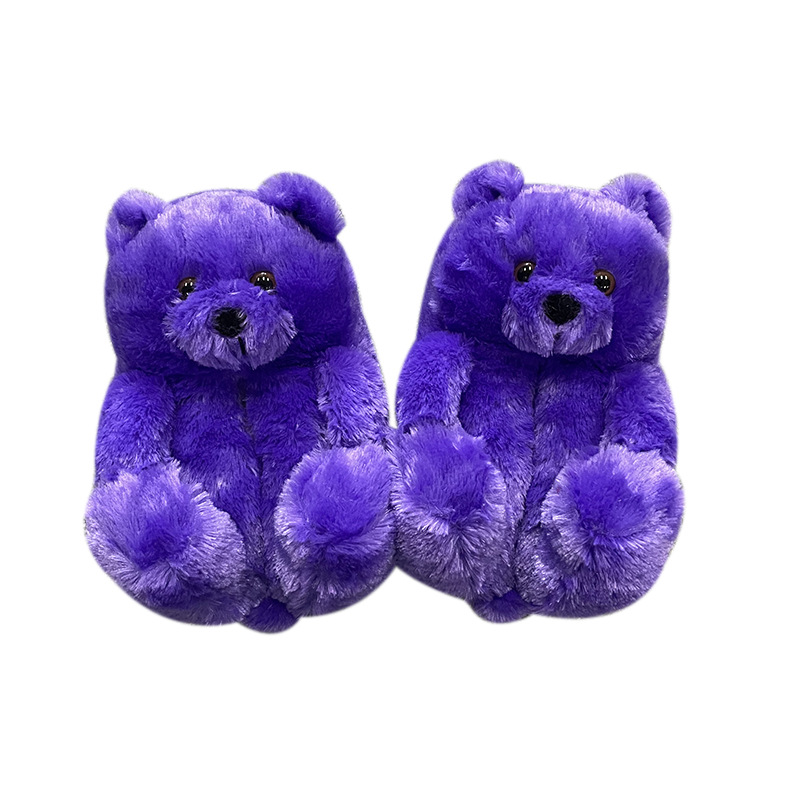 Teddy Bear Slippers Floor Home Plush Thick Cotton Warm Shoes image 13