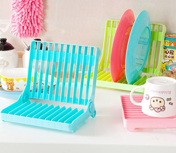 Collapsible Plate Storage Drain Rack Kitchen Dish Rack Organizer Rack Cup Drying Rack