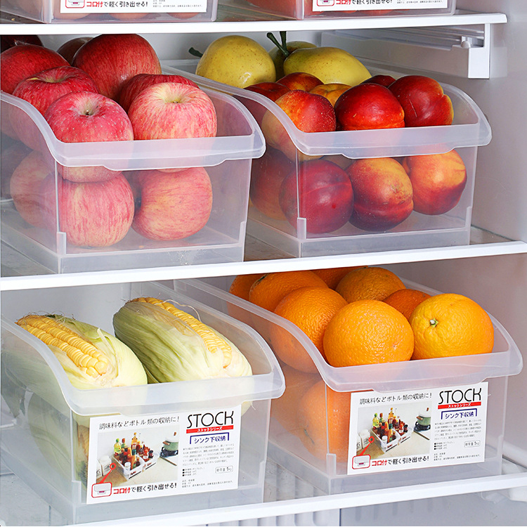Refrigerator Storage Box Plastic Preservation Box Household Compartment Rectangular Food Freezer Box Egg Box Kitchen Storage Box