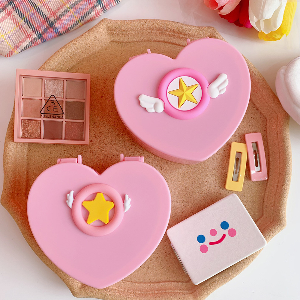 Pink Storage Box Jewelry Desktop Jewelry Box Girl Sakura Star Love Storage Box Double Layers Storage Box