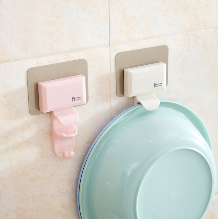 Creative Seamless Hanger Bathroom Powerful Wall-Mounted Washbasin Rack Hanging Basin Rack Wall Washbasin Hook