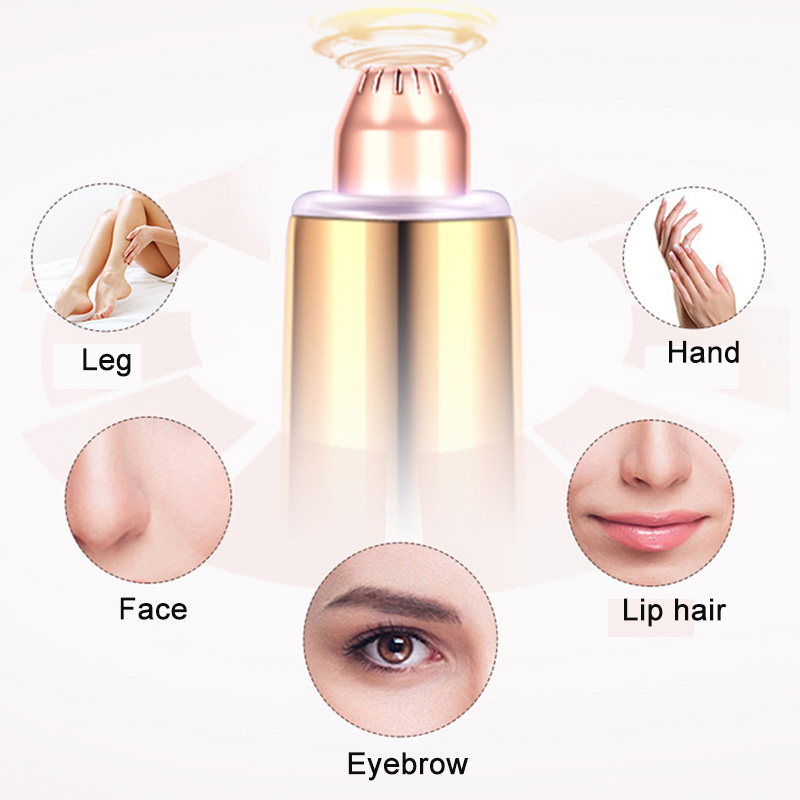 Slim rose-gold trimmer with visible USB charging port