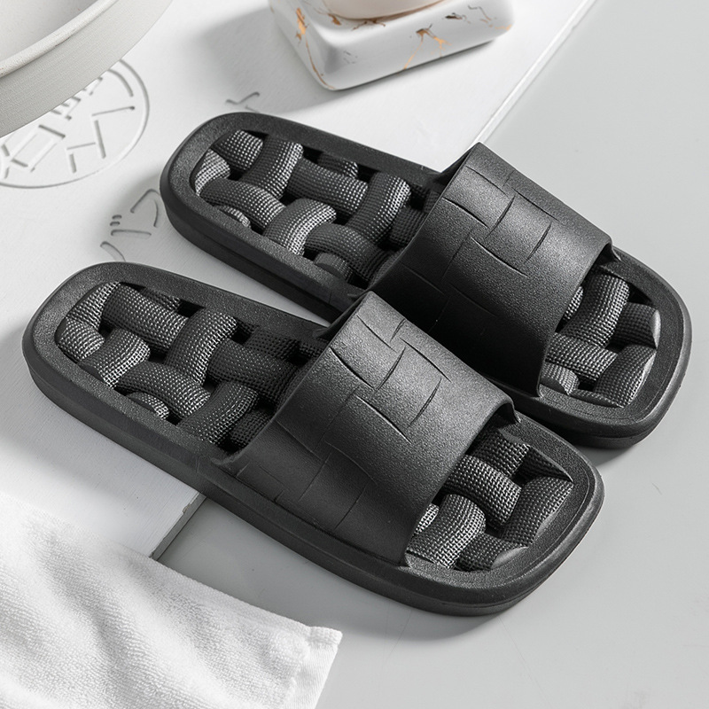 Leaky Slippers Women's Summer Hollow Bathroom Home With Non-Slip Indoor Bath Home Deodorant Sandals And Slippers Men's Summer image 4