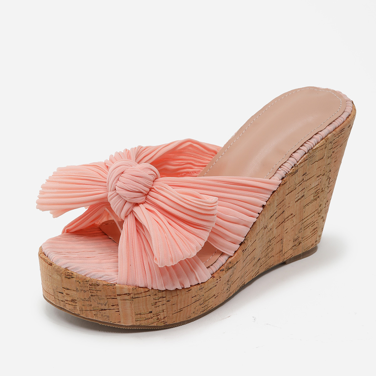 Wedge Heel Women's Shoes Bow Thick Bottom Girls Fish Mouth Sandals image 6