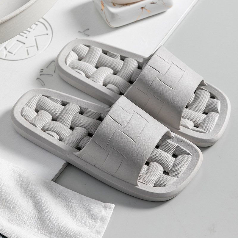 Leaky Slippers Women's Summer Hollow Bathroom Home With Non-Slip Indoor Bath Home Deodorant Sandals And Slippers Men's Summer image 3