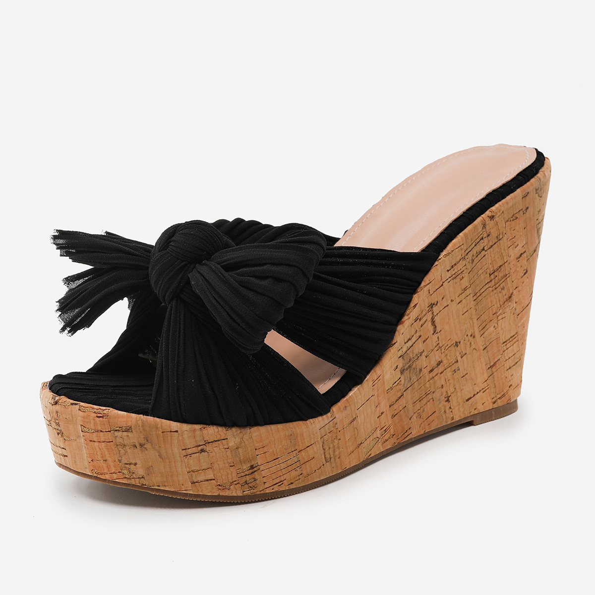 Wedge Heel Women's Shoes Bow Thick Bottom Girls Fish Mouth Sandals image 8