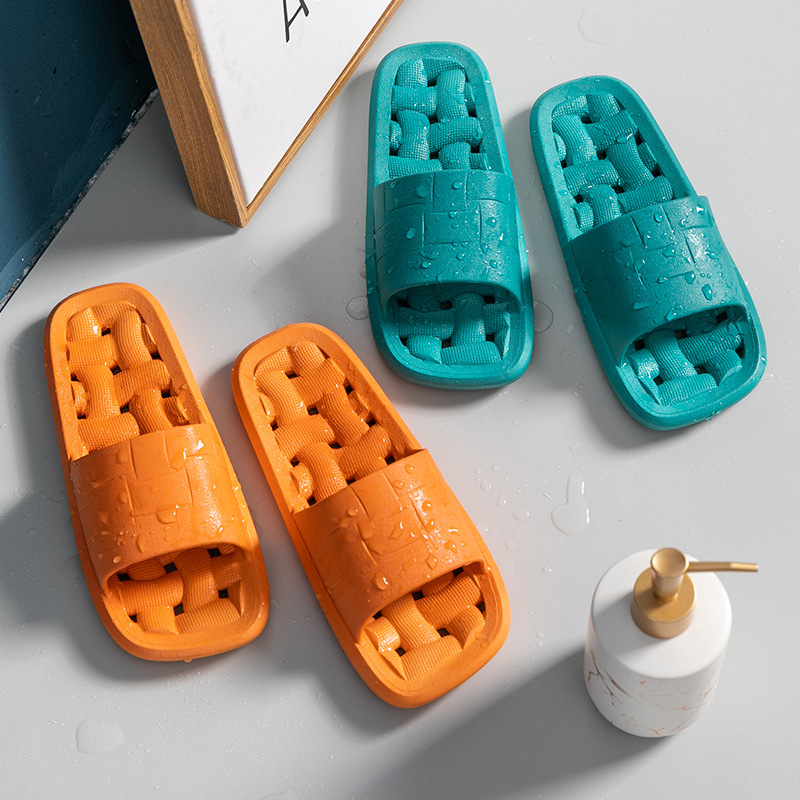 Leaky Slippers Women's Summer Hollow Bathroom Home With Non-Slip Indoor Bath Home Deodorant Sandals And Slippers Men's Summer image 6