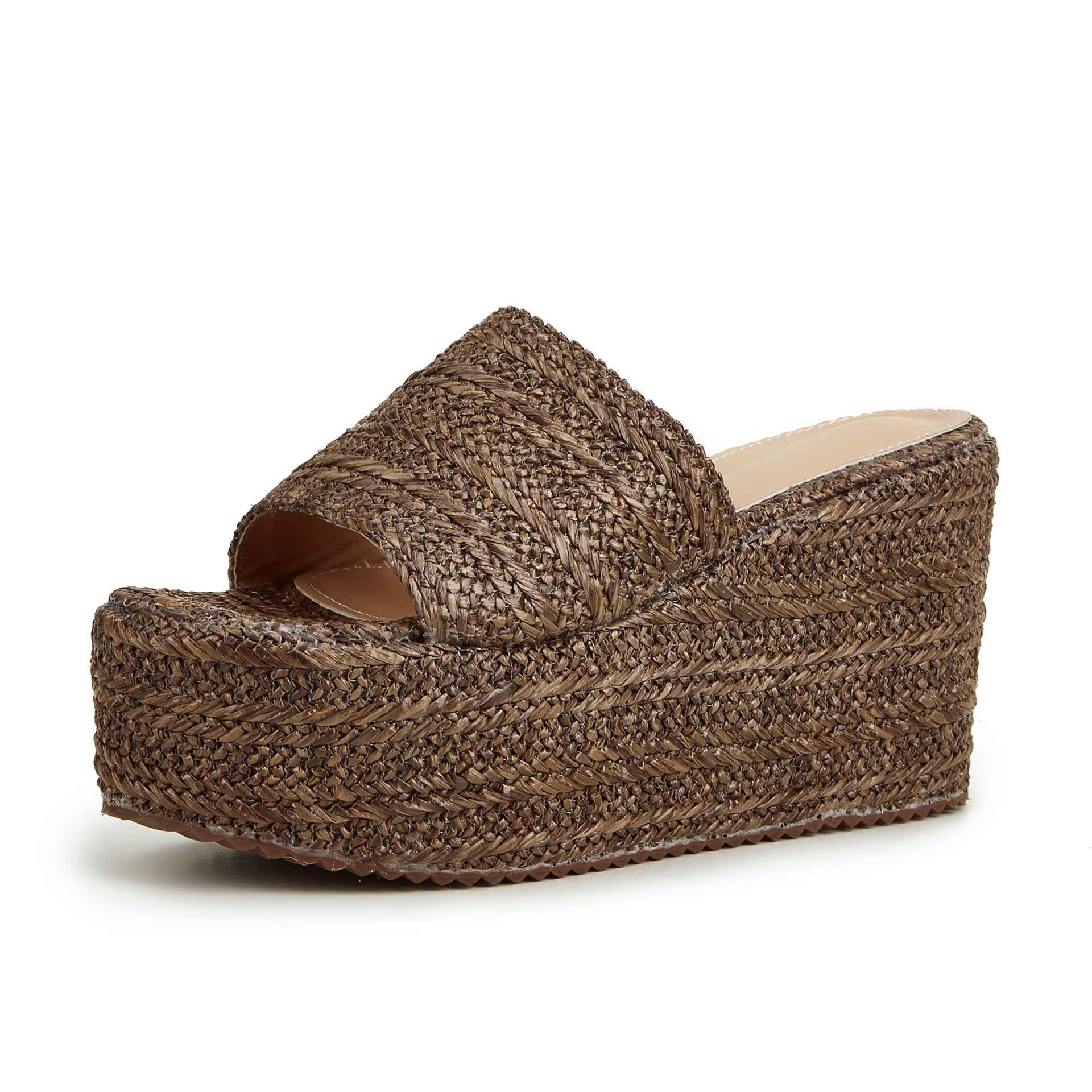 Spring And Summer Thick-Soled Slippers Thick-Heeled Wedge-Heeled Sandals And Slippers Women's Muffin Bottom Hemp Rope Sandals Women image 3