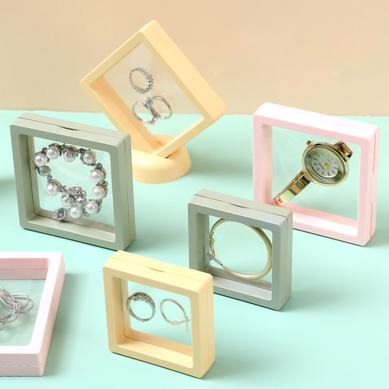Anti-Oxidation PE Film Jewelry Box Portable Transparent Storage Box Earrings Necklace Film Suspension Display Box