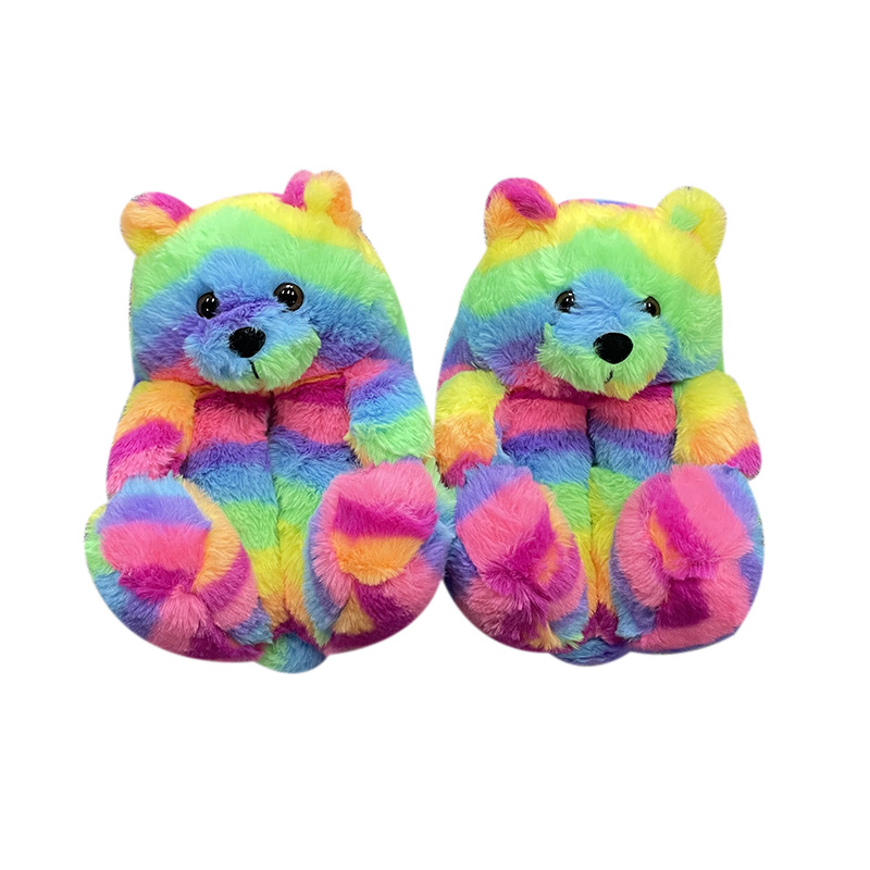 Teddy Bear Slippers Floor Home Plush Thick Cotton Warm Shoes image 15