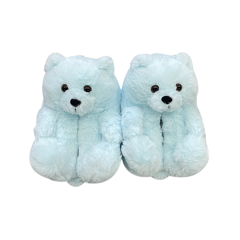 Teddy Bear Slippers Floor Home Plush Thick Cotton Warm Shoes image 12