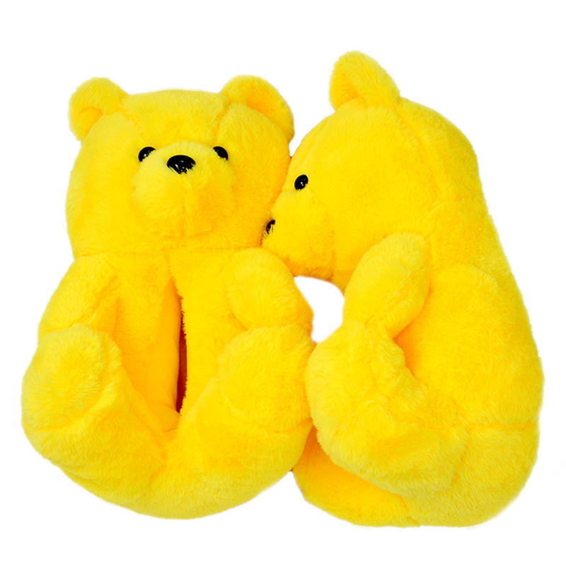 Teddy Bear Slippers Floor Home Plush Thick Cotton Warm Shoes image 6