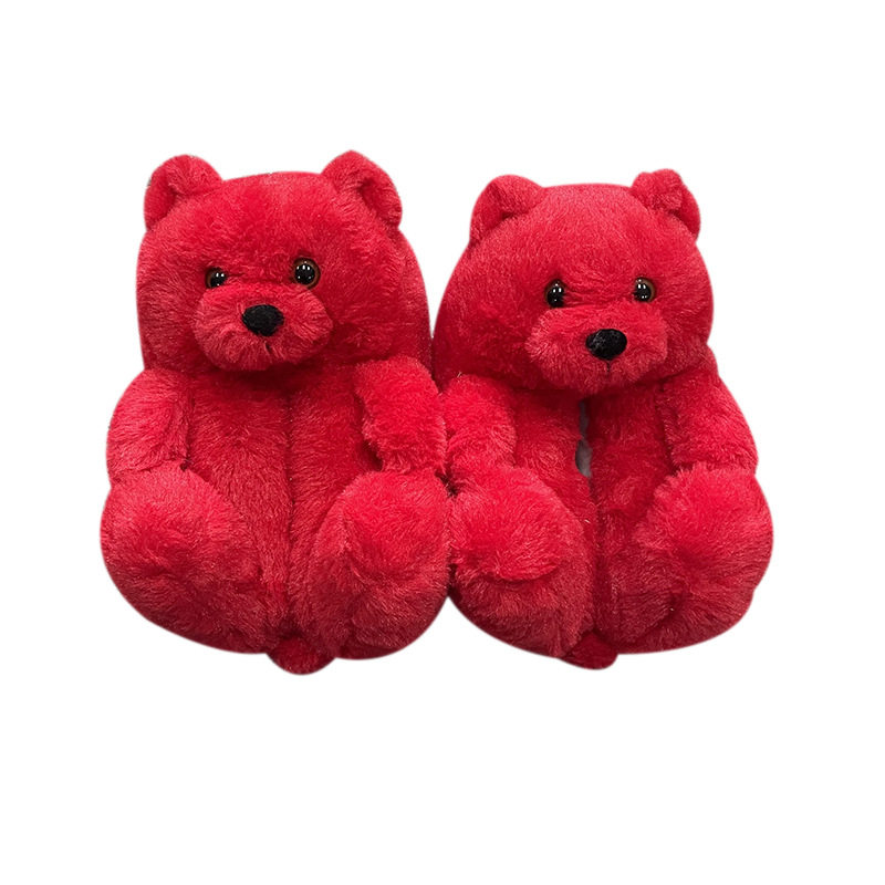 Teddy Bear Slippers Floor Home Plush Thick Cotton Warm Shoes image 16