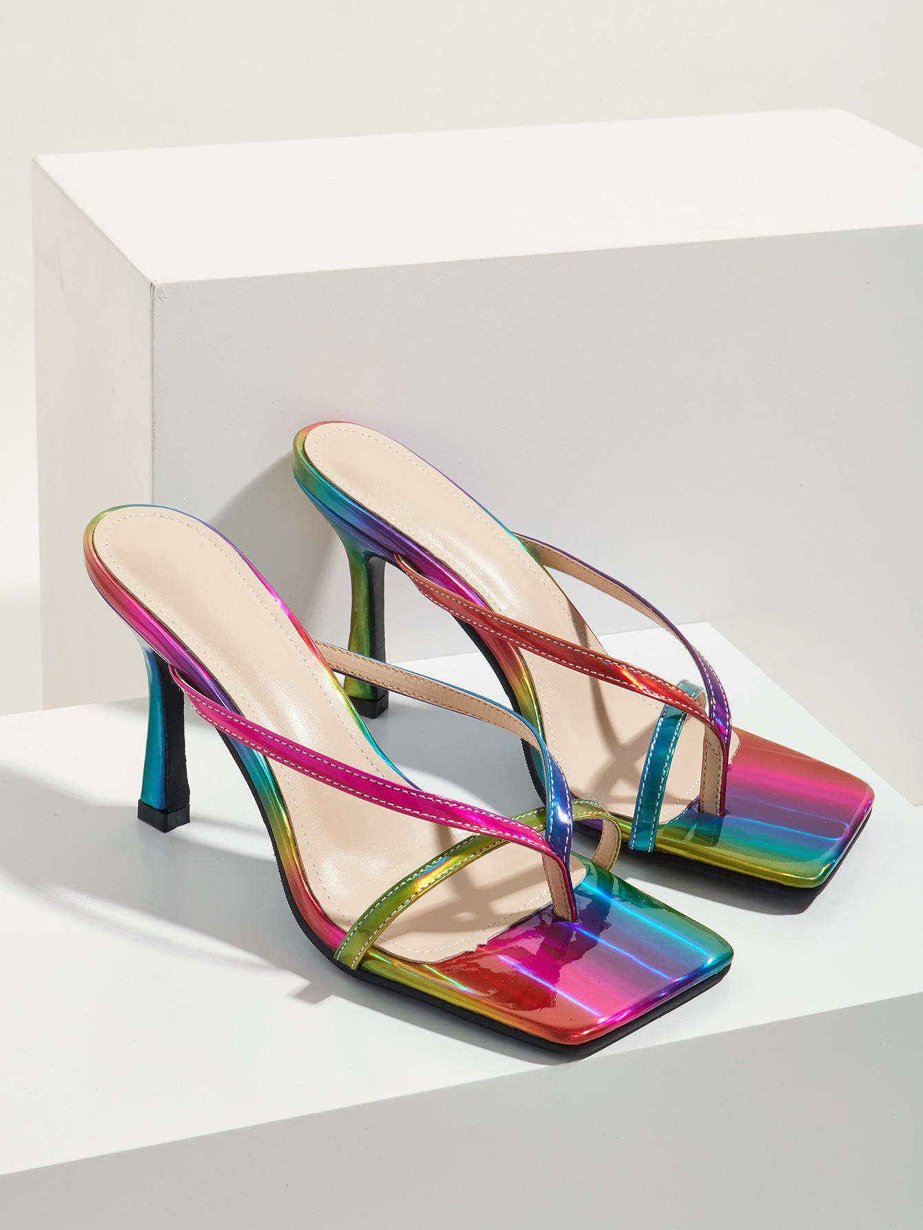 Women Shoes Stiletto Heels Colorful Flip Flops