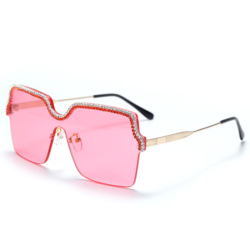 New Fashion Rimless Handmade Chain Sunglasses Ocean Sunglasses Metal Large Frame - Picture 8 of 10