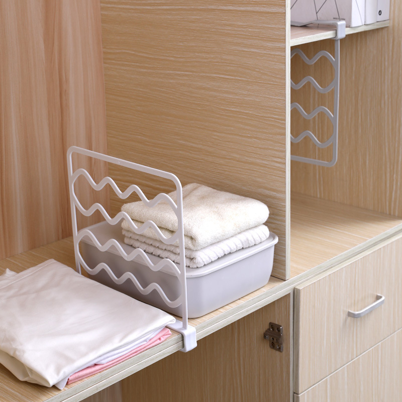 Plastic Wardrobe Nail-Free Storage Clapboard Wardrobe Partition Household Cabinet Partition Divider Finishing Layered Rack