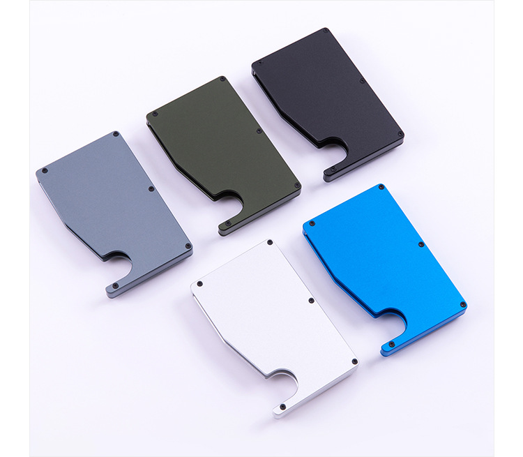 Aluminum Alloy Card Box RFID Anti-Magnetic Anti-Theft Card Box Metal Automatic Bullet Credit Box