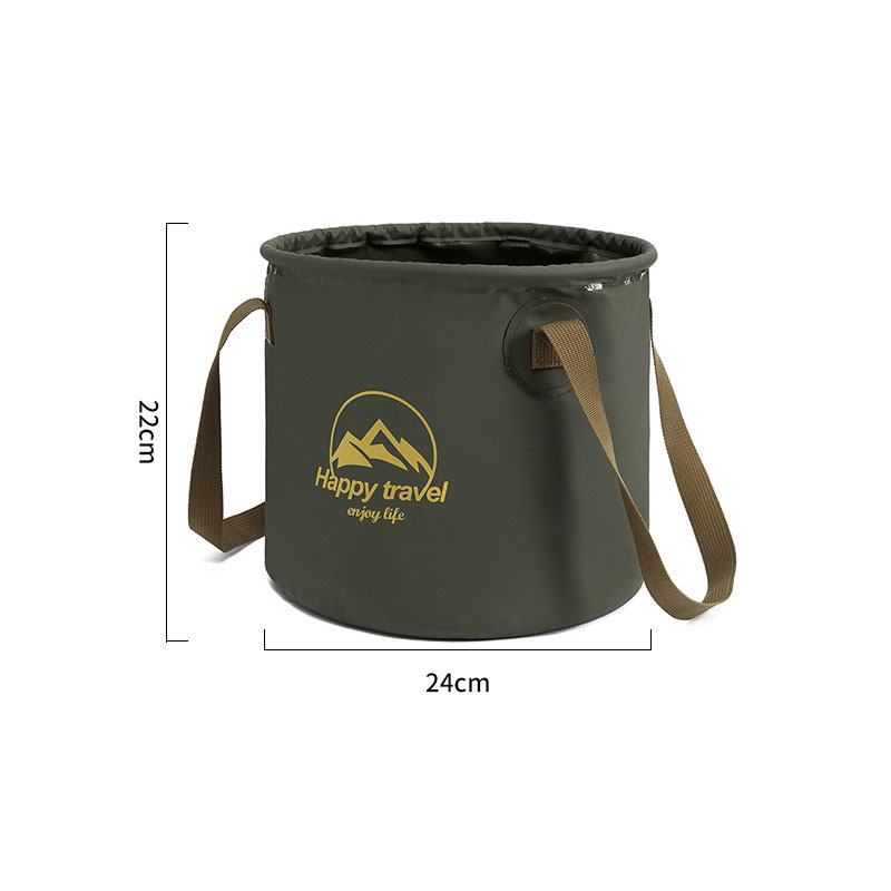 Folding Bucket Portable Multi-Function Travel Fishing Laundry Basin PVC Size Compact Waterproof Reinforced Handle Easy Carry