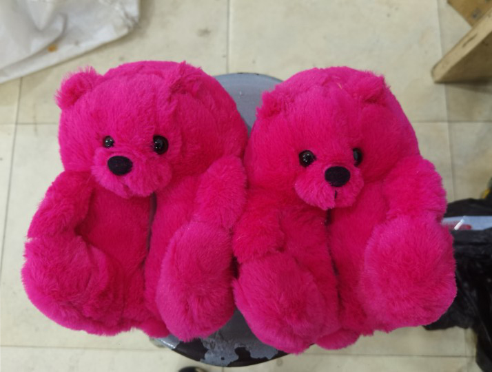 Teddy Bear Slippers Floor Home Plush Thick Cotton Warm Shoes image 9