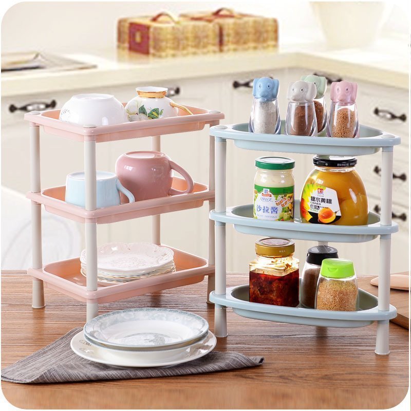 Multifunctional 3 Layer Combination Kitchen Toilet Rack Bathroom Floor To Ceiling Plastic Storage Rack Finishing Rack