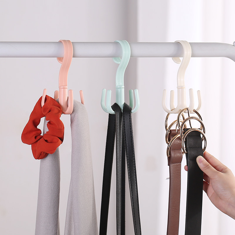 Bag Rack Female Bag 4 Claw Hook Hanging Bag Hook Schoolbag Wardrobe Storage Rack Multi-Functional Rotating Rack S-Type