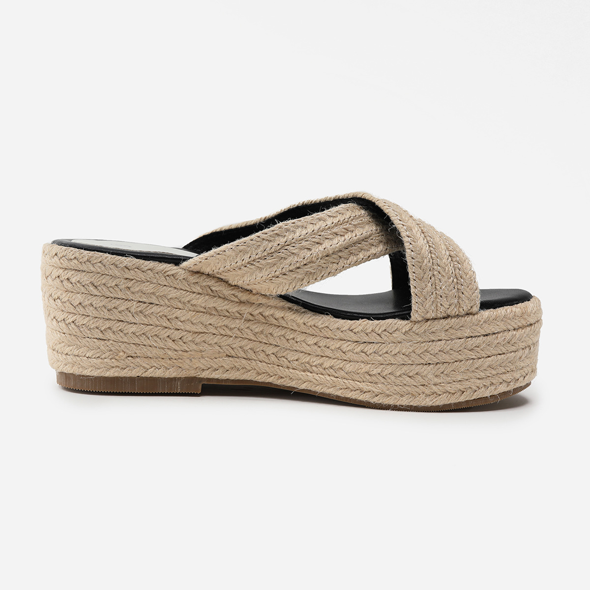 Thick Sole Hemp Rope Wedge Heel Women's Shoes Summer Cross Strap Flat Sandals Women image 4