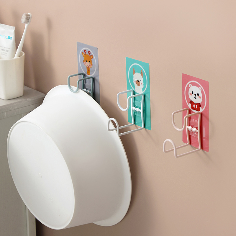 Hole-Free Washbasin Rack Hook Wall-Mounted Bathroom Rack Toilet Basin Rack Storage Rack Stainless Steel Washbasin Rack