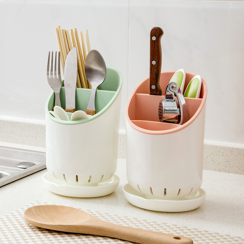 Shelf Chopsticks Cage Multi-Functional Kitchen Tableware Storage Rack Chopsticks Tube Plastic Drain Chopsticks Rack Spoon
